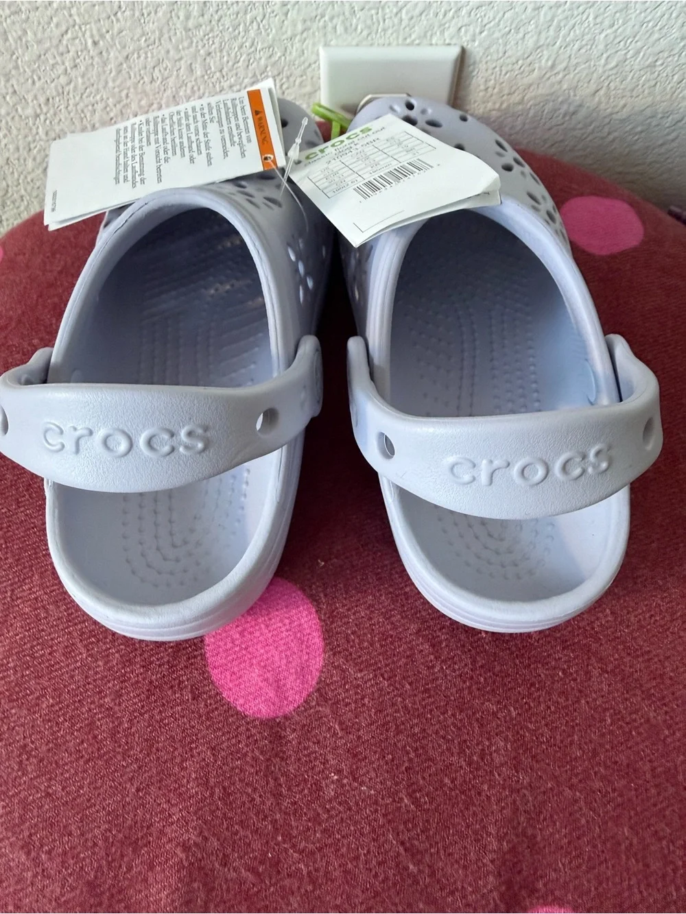 Crocs Classic Floral Cut Out Clog Kids C13 Lavender NWT